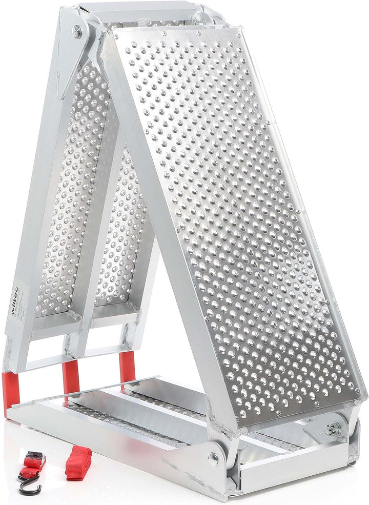 Wiltec Auffahrrampe 3-Fach klappbar 199cm 270kg für Motorrad ATV Quad, Aluminium Auffahrschiene falt