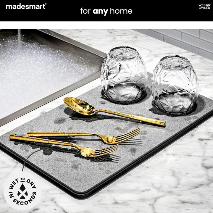 madesmart Geschirrmatte-Granit, Trockensteinsammlung, beschleunigt Feuchtigkeitsverdunstung, natürli
