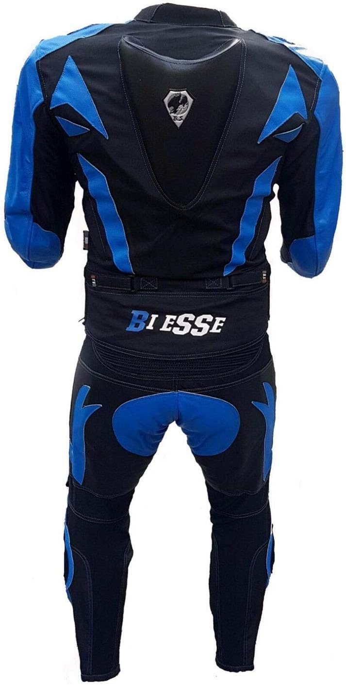 BI ESSE Motorradkombi Herren 2-teilig – Motorradanzug Leder &amp; Textil, Jacke und Hose trennbar, verst