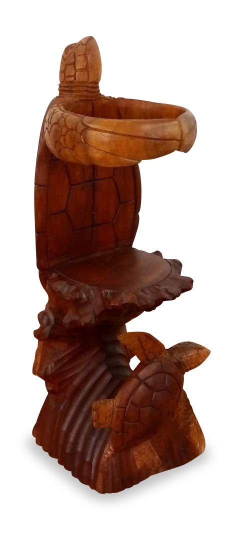 livasia Weinflaschenhalter Bali, Schildkröte stehend, Flaschenständer, Flaschenhalter (Handarbeit)