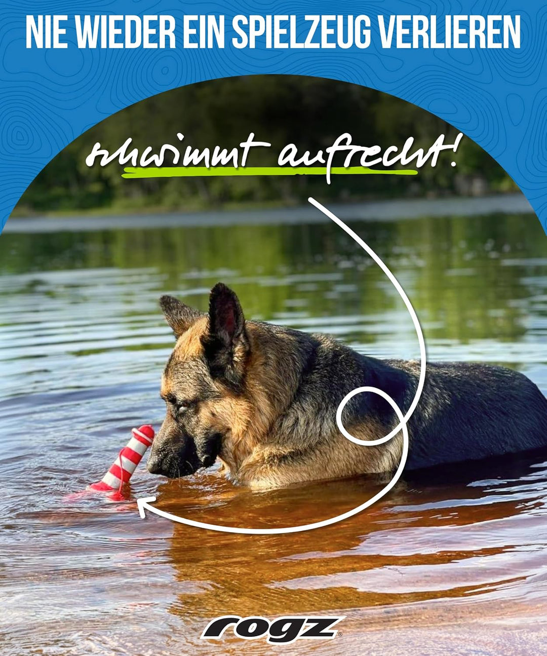 Rogz Leuchtturm Floating Hundespielzeug
