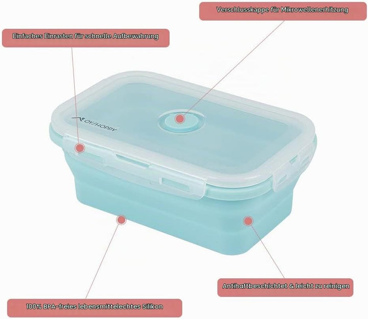 Faltbare Frischhalteboxen 4 PCS Faltbare Frischhaltedosen, Platzsparende Lunchbox für Camping Büro S