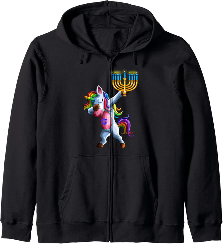Jewnicorn Jüdisches Einhorn süsses Chanukkah Geschenk Kapuzenjacke