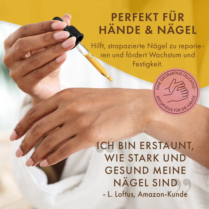 Reines Arganöl 100ml. 100% kalt gepresst und zertifiziert biologisch für Gesicht, Haare, Haut, Nägel