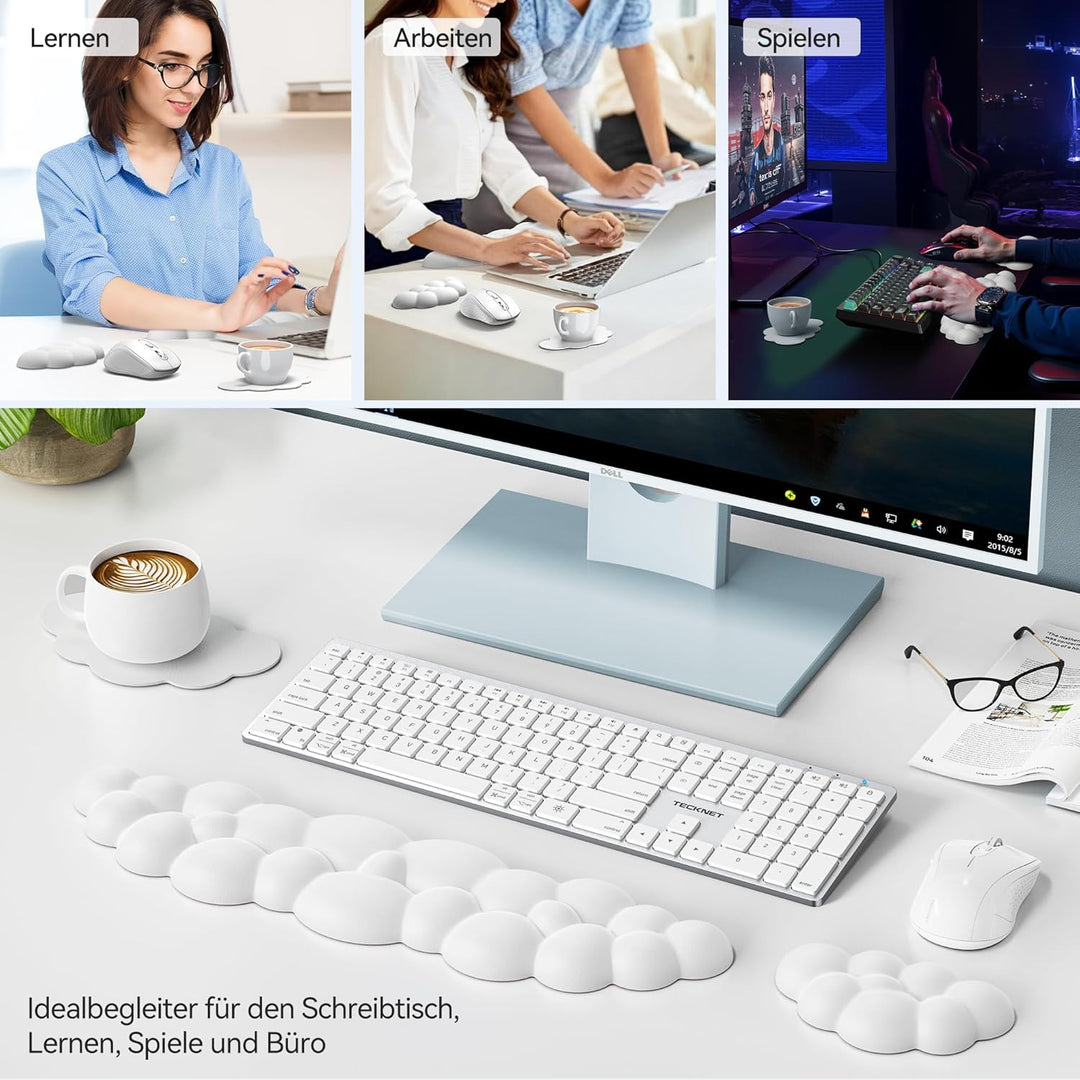 TECKNET Wolke Handballenauflage Tastatur, Ergonomisches & Entspannendes Handgelenk: Memory-Schaum mi