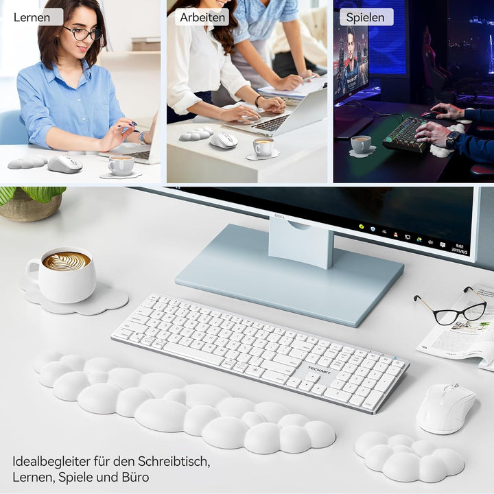 TECKNET Wolke Handballenauflage Tastatur, Ergonomisches & Entspannendes Handgelenk: Memory-Schaum mi
