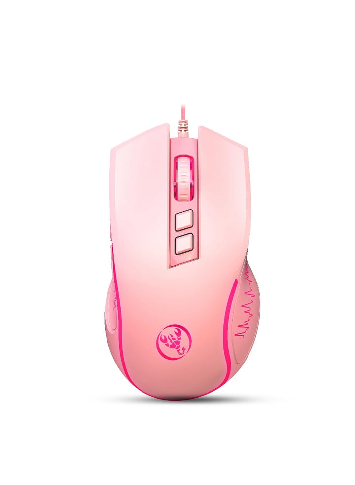 HXSJ X100 Gaming-Maus mit Kabel,Ergonomische PC-Gaming-Mäuse mit 7-Farbigen LED-Leuchten,7 Tasten,Op