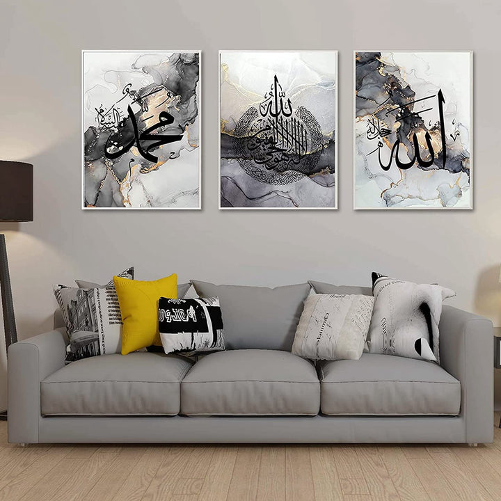 JNAOZI Islamische Wandbildr Set,Arabische Leinwand Malerei Bilder,Leinwand Drucke für Schlafzimmer K
