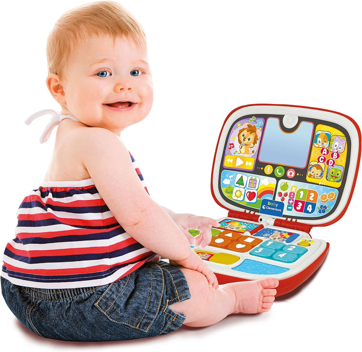 Baby Clementoni - 17677 - Laptop für Tierfreunde, interaktives Spiel, 9 Monate, Aktivitätszentrum un