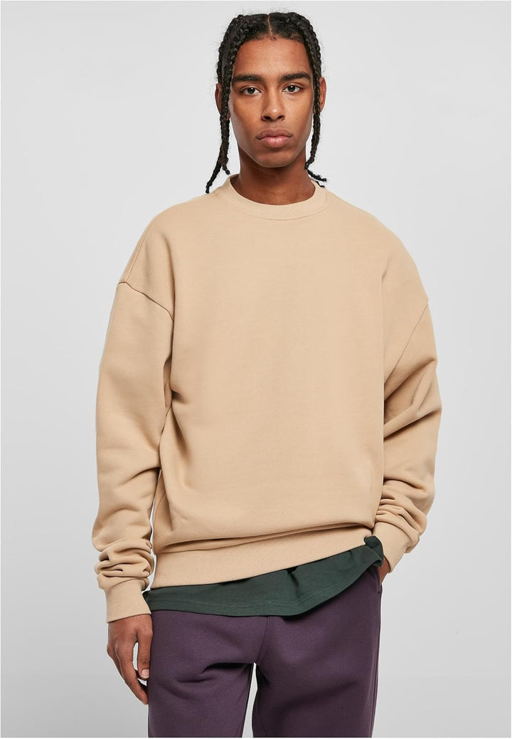 Urban Classics Herren Sweatshirt Ultra Heavy Crew aus Baumwolle, Rundhalsausschnitt, erhältlich in 4