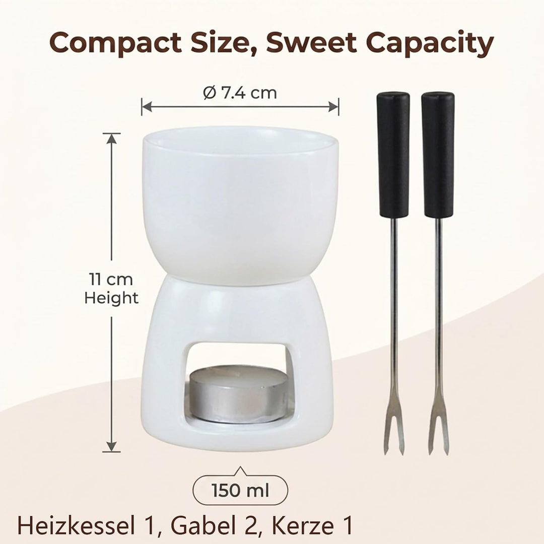 Schokofondue Set, Elektrisches Fondueset Für Schokolade Und Käse, Schokolade Schmelzen Set Mit 6 Tas