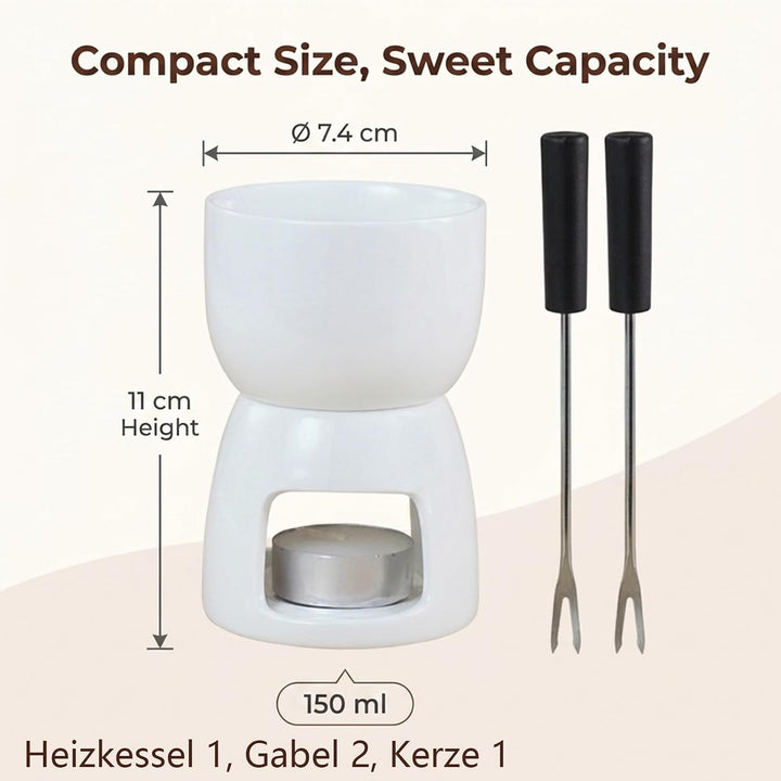 Schokofondue Set, Elektrisches Fondueset Für Schokolade Und Käse, Schokolade Schmelzen Set Mit 6 Tas