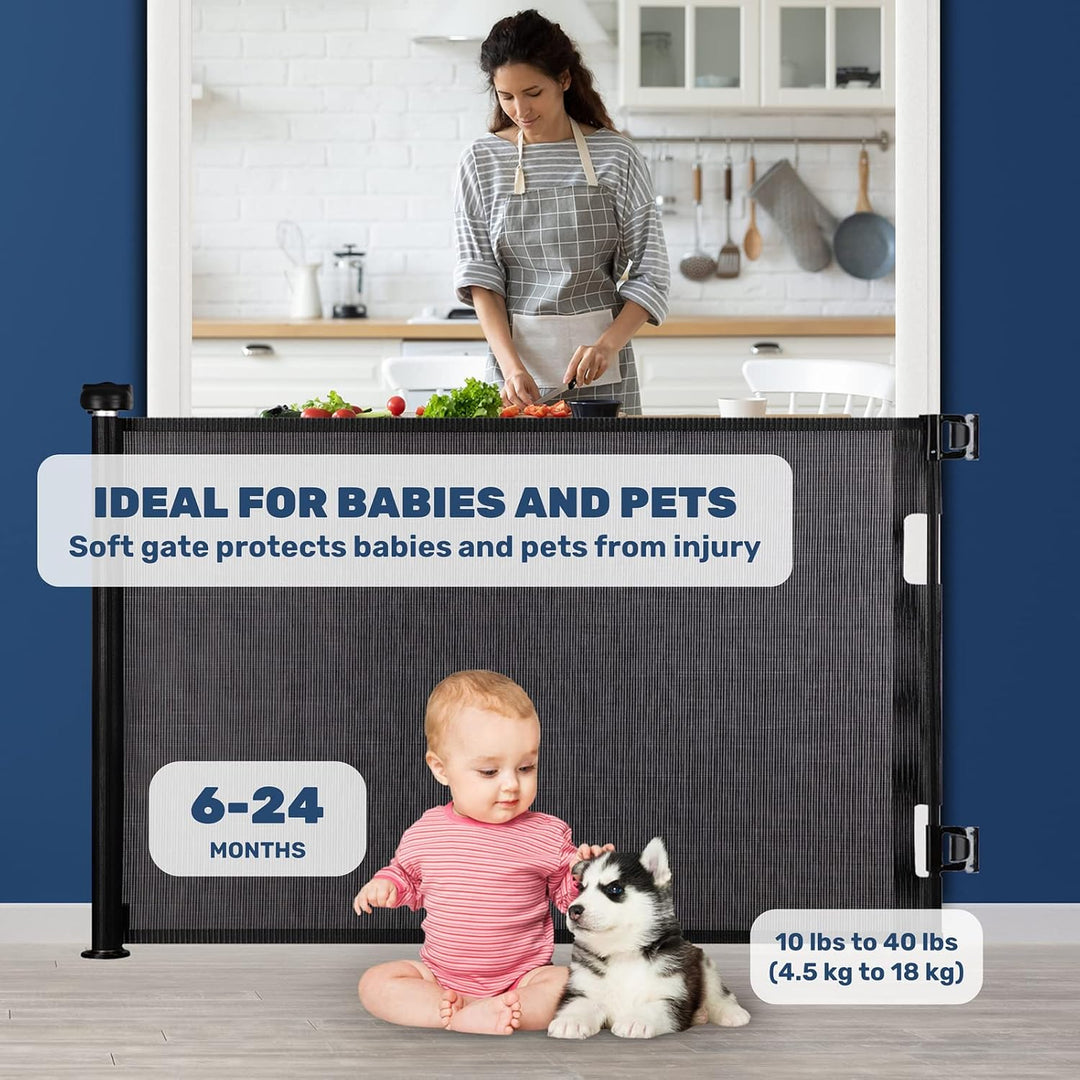 HollyHOME Treppenschutzgitter Ausziehbar 0-180cm, Extra Breit Babygitter, Einhandbedienung, Türschut