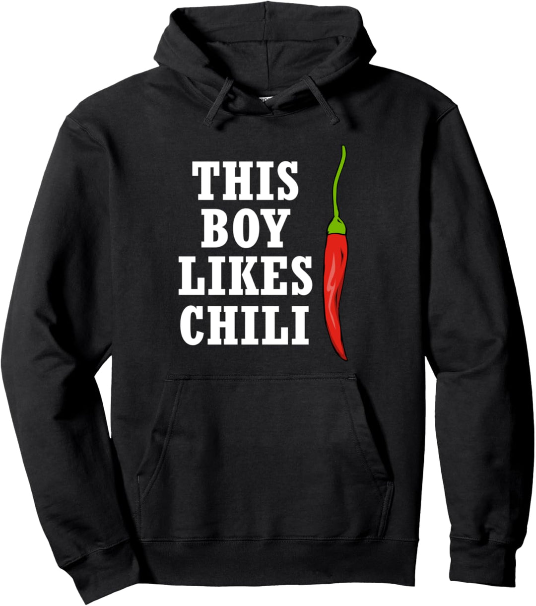 Junge mag Chili Lustiger Spruch Scharfes Essen Pullover Hoodie