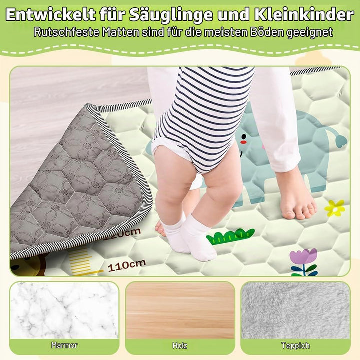 Baby Spielmatte, 150*180cm Baby Krabbelmatte, Baby Faltbare Spielmatte, Krabbeldecke für Baby, Klein