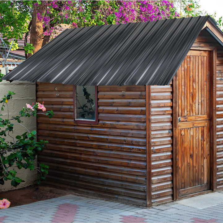 ISOISL Dachblech Trapezblech Dachplatten Anthrazit– 24 Stück Wellblechplatten, 129x46 cm, wasserdich