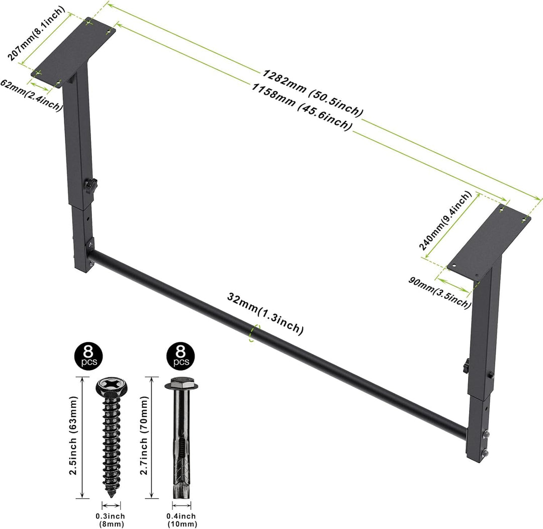 Kipika Ceiling Mount Pull Up Bar Base Size：9.4x3.5 new, Base Size：9.4x3.5 new
