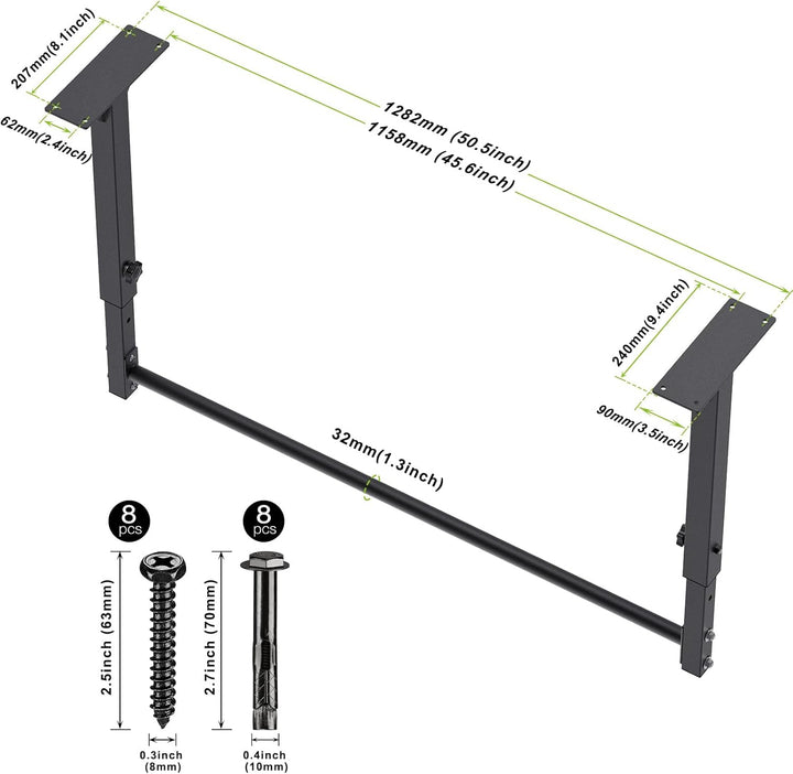 Kipika Ceiling Mount Pull Up Bar Base Size：9.4x3.5 new, Base Size：9.4x3.5 new