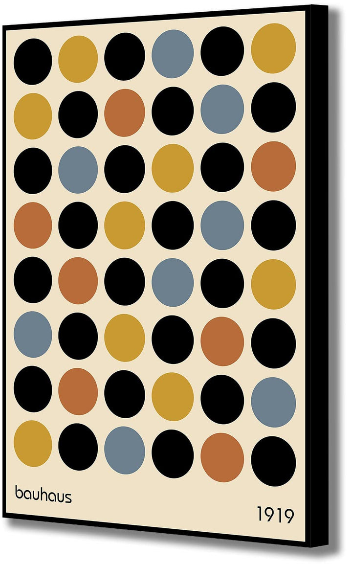 Bauhaus Kunstdruck auf Leinwand, Motiv: farbige Kreise, Abstrakt, 30 x 20 cm, verschiedene Grössen A