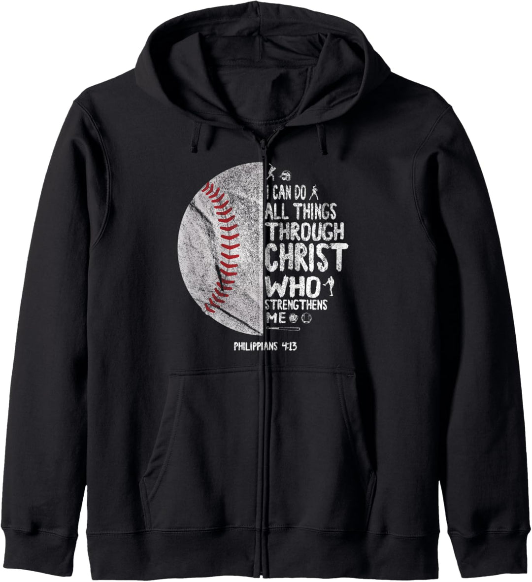 Ich Kann Alle Dinge Durch Christus Tun Philipper Softball Kapuzenjacke