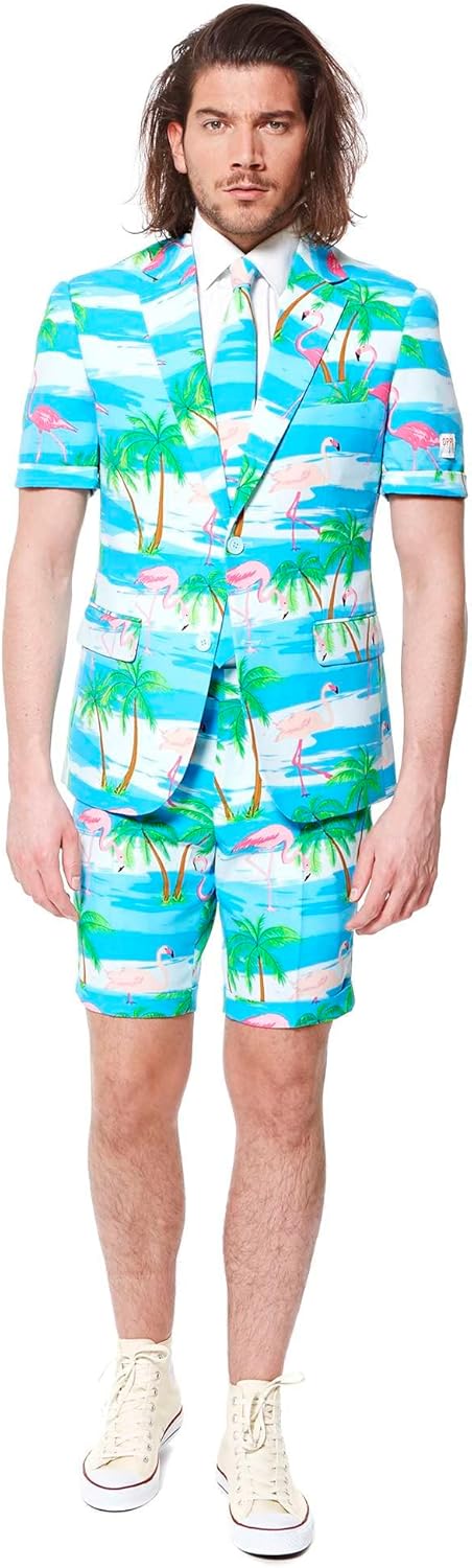 OppoSuits Herren Men Suit Business-Anzug Hosen-Set 46 Flaminguy, 46 Flaminguy