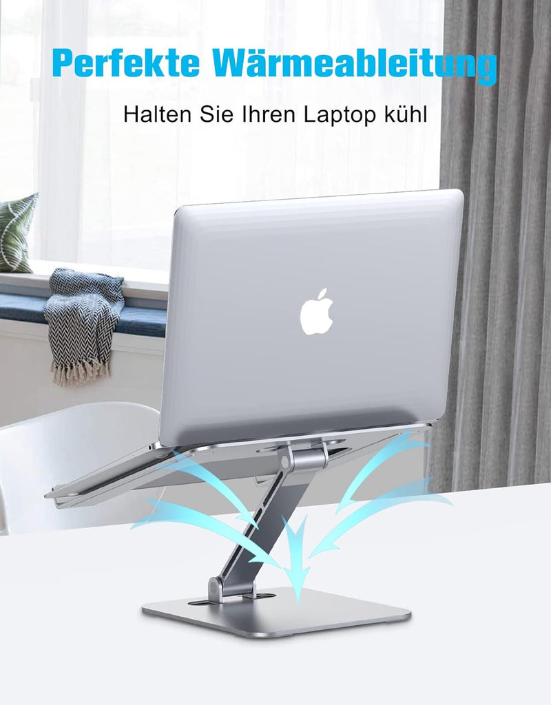 Babacom Laptop Ständer Höhenverstellbar, Faltbarer Laptop Stand aus Aluminiumlegierung Ergonomischer