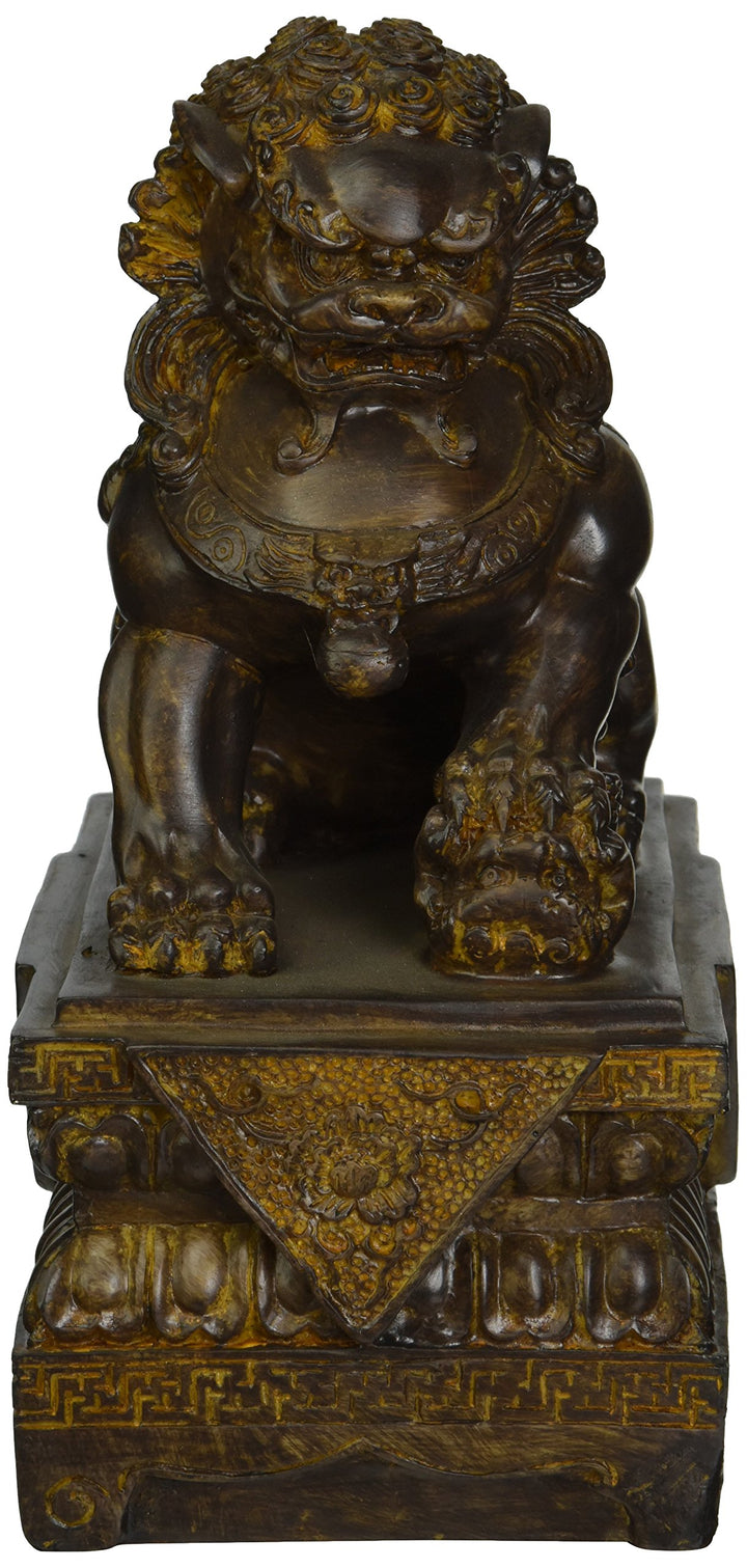 Design Toscano Chinesische Wächterlöwen-Figur, Weiblich, 18 x 4,5 x 23 cm Female, Female