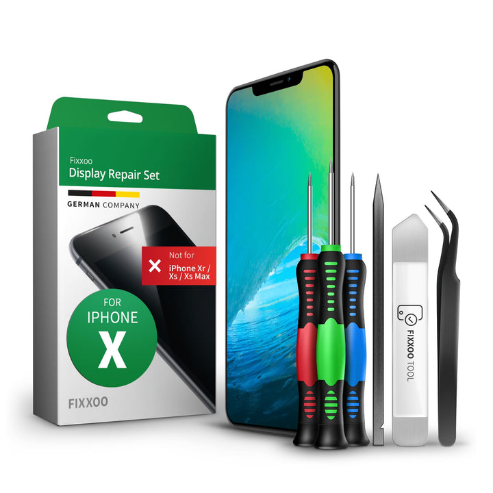 GIGA Fixxoo® iPhone X Display Original [inkl. Werkzeug-Kit] - Retina LCD Glas mit Touchscreen - Orig