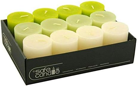 Rustikale Stumpenkerzen – 12 Stück - Wachskerzen/Rustickerzen/Adventskerzen Weihnachten (Happy Green