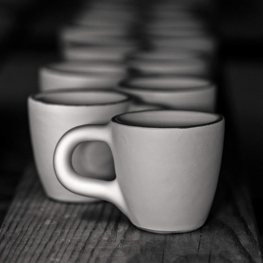 City to Cottage® - Espressotassen Set | Grün und Weiss | Polka Dots | Handgemacht | Keramik Geschirr