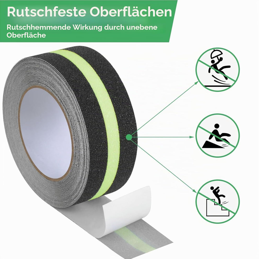 Antirutsch Klebeband Glow, OQingluian 5cm*10m, Antirutsch Treppe, Antirutsch Klebeband Leuchtet im D
