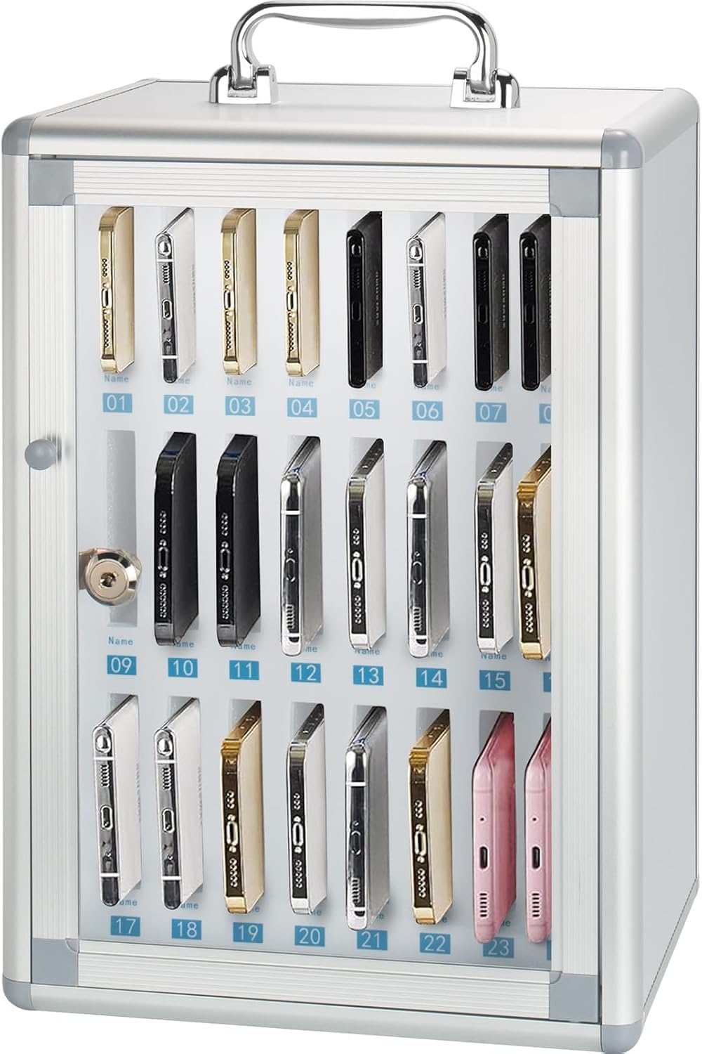Glosen Handy-aufbewahrungsschrank, Handy-schliessfach aufbewahrungsschrank [Wandmontiert] [Aluminium
