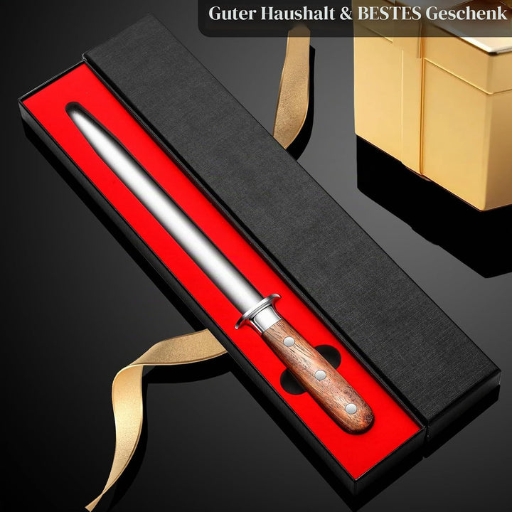 13,7 Zoll Messer Schleifstange, Messer Schleifstange Kohlenstoff Handschärfer Birne Holzgriff &amp; Meta