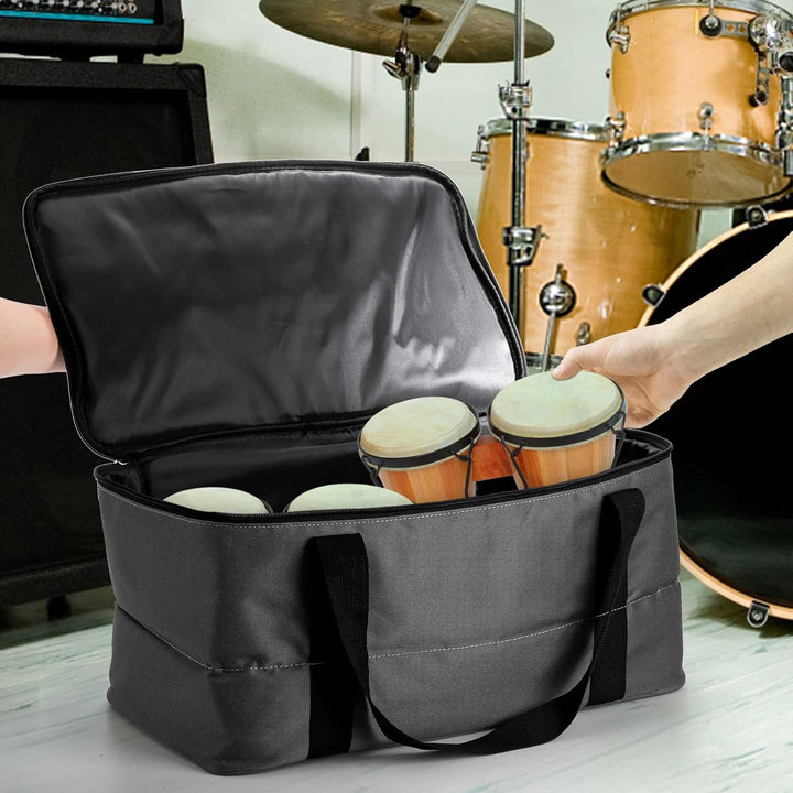 YOUEON Bongo Drum Bag mit Tragegriff 46x24x24cm Standardgrösse Gepolsterte Bongo Gig Bag Bass Drum S