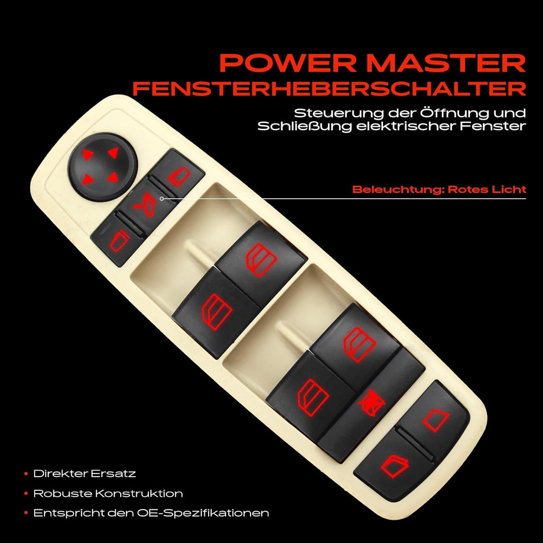 Frankberg Fensterschalter Schalter Vorne Links Kompatibel mit X164 2006-2016 W164 2005-2011 W251 V25