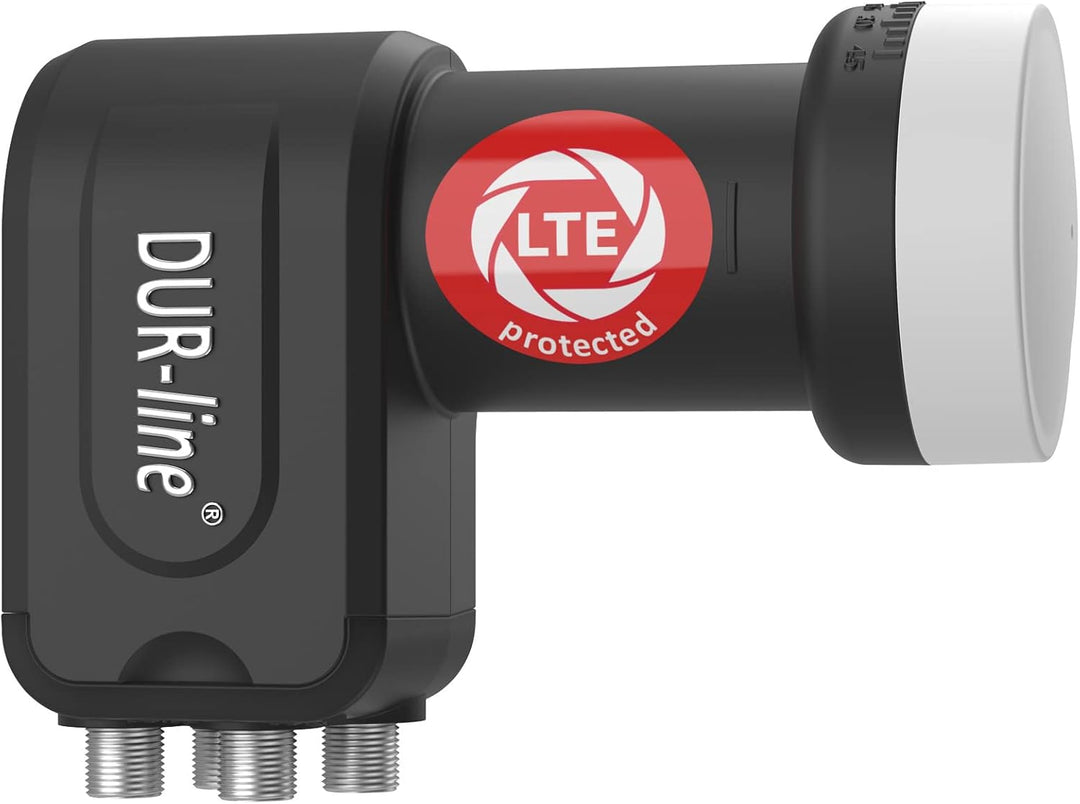 DUR-line +Ultra Quad LNB - 4 Teilnehmer schwarz - mit LTE-Filter [ Test SEHR GUT *] 4-Fach, digital