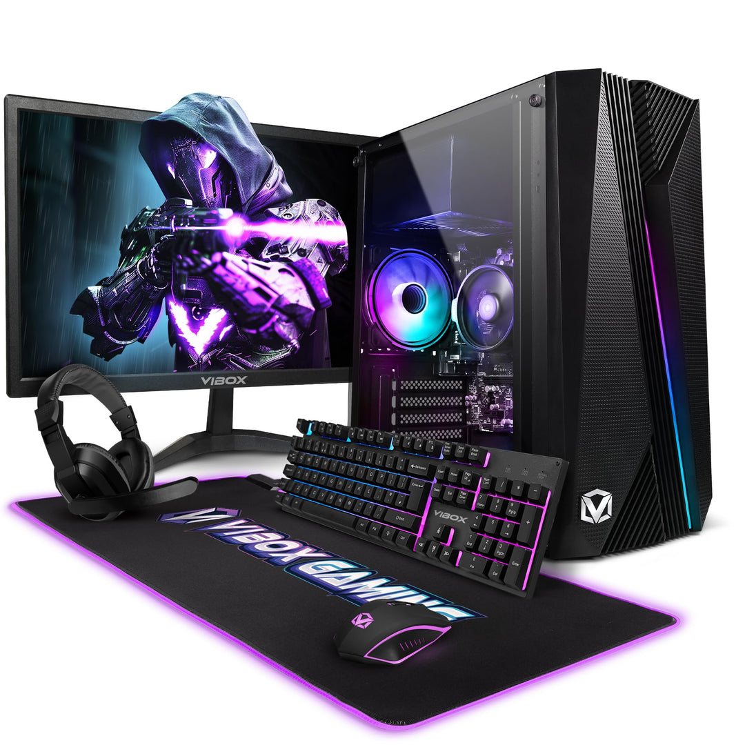 Vibox I-32 Gaming PC Set Komplett • Monitor 22 Zoll • AMD Ryzen 3 3200G 4,0GHz • Radeon Vega 8 • 16G