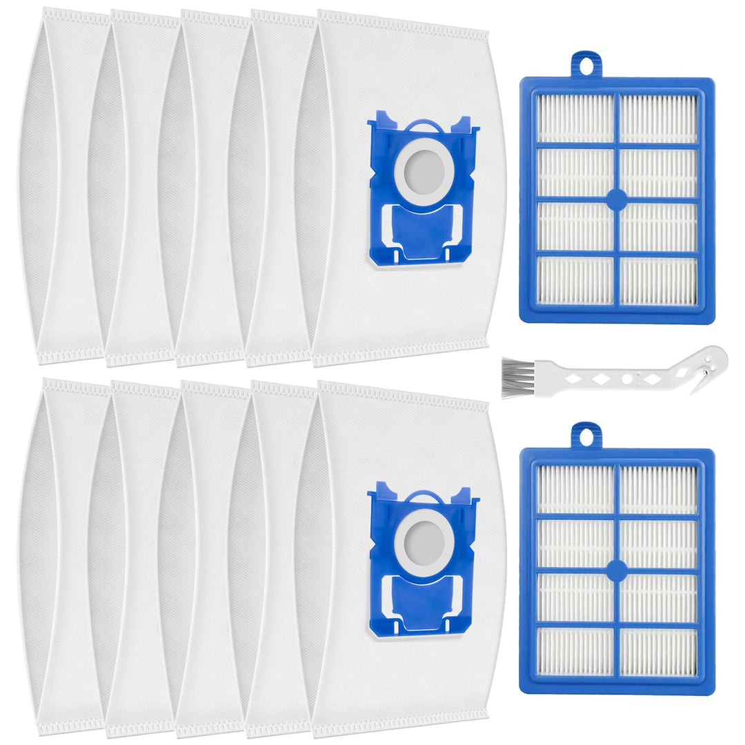 (10 Beutel + 2 HEPA Filter) Zubehör Set für AEG VX6 VX7 VX8 VX9 Bodenstaubsauger VX6-2 VX6-1-ÖKO VX6