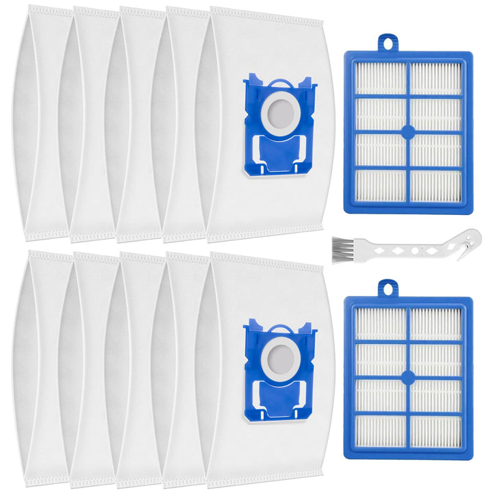 (10 Beutel + 2 HEPA Filter) Zubehör Set für AEG VX6 VX7 VX8 VX9 Bodenstaubsauger VX6-2 VX6-1-ÖKO VX6