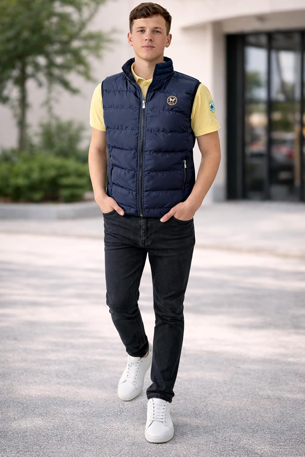 Herren leichte Steppweste Weste Berlin Bodywarmer mit Seitentaschen gesteppt ideal für den Übergang