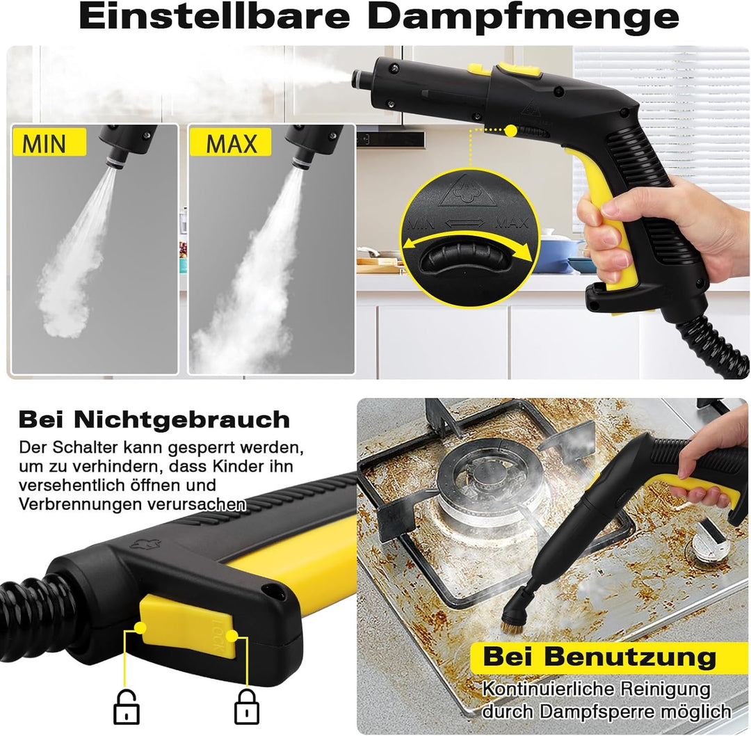 TVD Dampfreiniger, Polstermöbelreiniger, Dampfreiniger mit 5 m extra Langem Netzkabel für Bodendampf