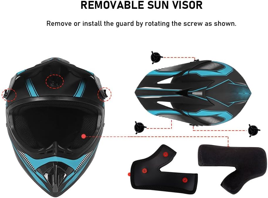 Jugend Motorradhelme,Kinderfahrradreithelm,Junge Und Mädchen, Roller Ski ATV Helm,ECE-Zertifizierung