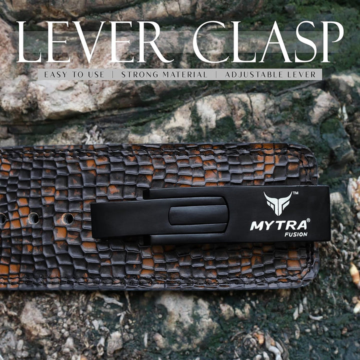 Mytra Fusion Gewichtshebergürtel Echtes Leder Hebegürtel Mit Hebel gewichthebergürtel herren &amp; Fraue
