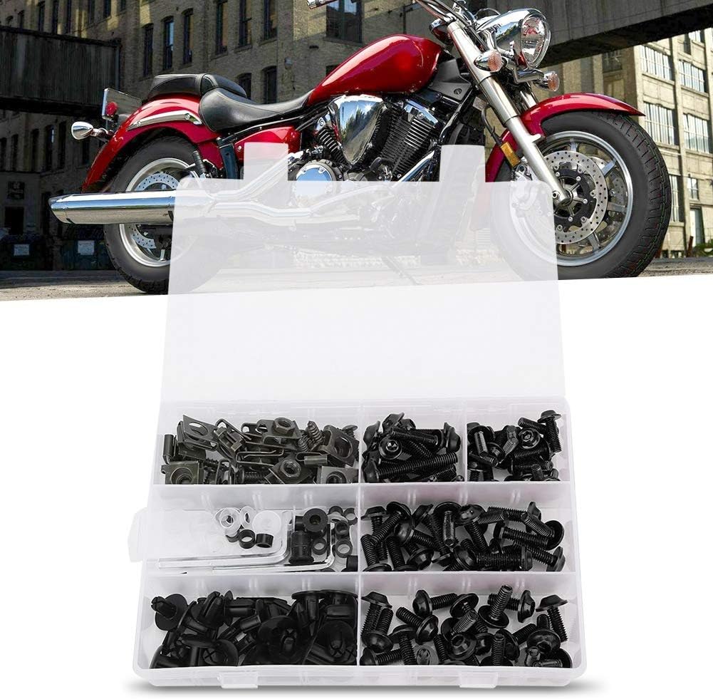 198 Stück Motorrad Verkleidungsschrauben Kit, Universal Bolzen Fairing Bolt Kit Karosserie Schrauben