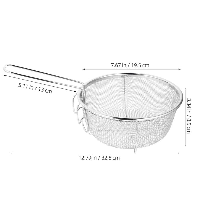 Frittierkorb aus Edelstahl 28cm mit Abnehmbarem Griff Rundes Sieb für Pommes Frites und Hähnchen zum