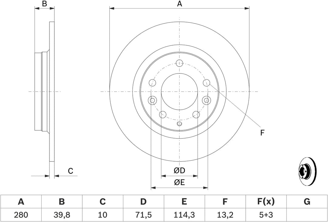Bosch BD2078 Bremsscheiben - Hinterachse - ECE-R90 Zertifizierung - zwei Bremsscheiben pro Set