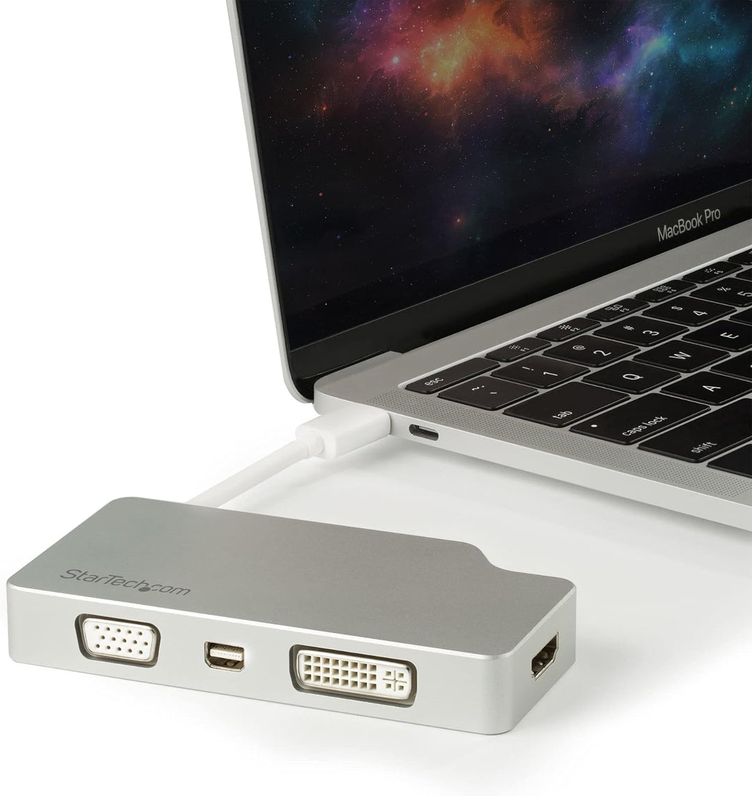 StarTech.com Aluminium Reise A/V Adapter 4-in-1 USB-C auf VGA, DVI, HDMI oder mDP - USB Type-C Adapt