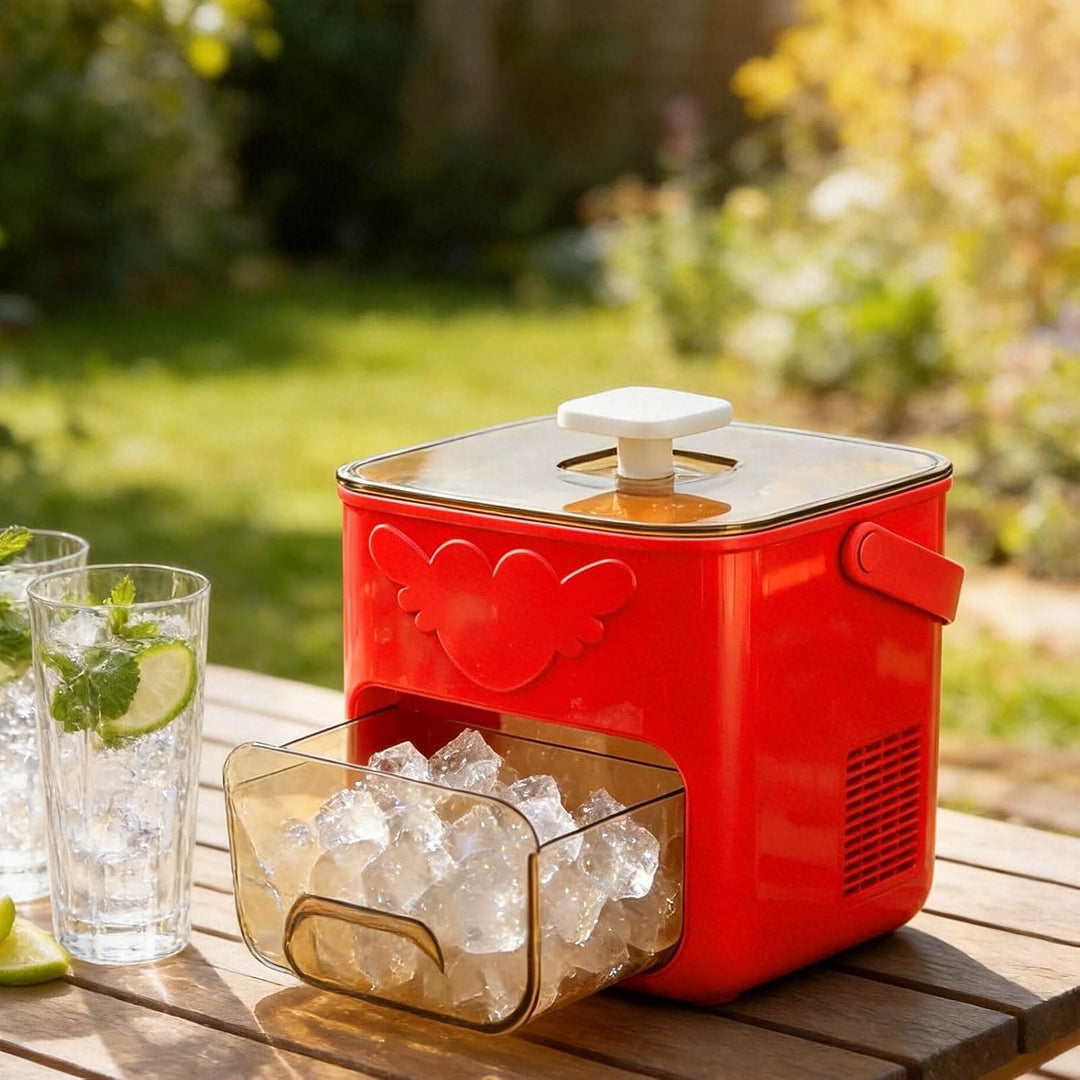 Klein Eiswürfelmaschine, Ice Cube Maker, mit 48 Gitter Eiswürfelform Eiswürfelmaker mit Schublade un