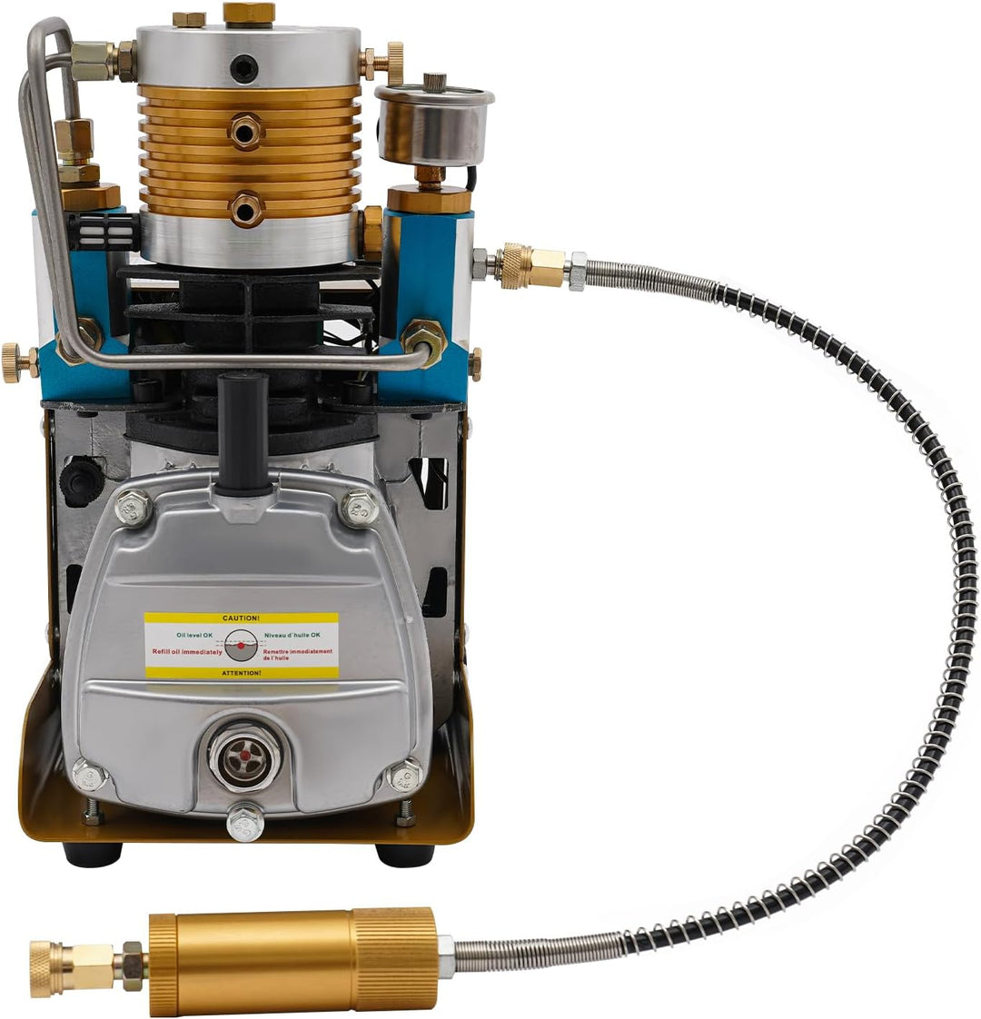 1800W Hochdruck-Luftpumpe 220V Luftkompressorpumpe mit Externen Öl- und Wasserabscheider 0-30Mpa Vor
