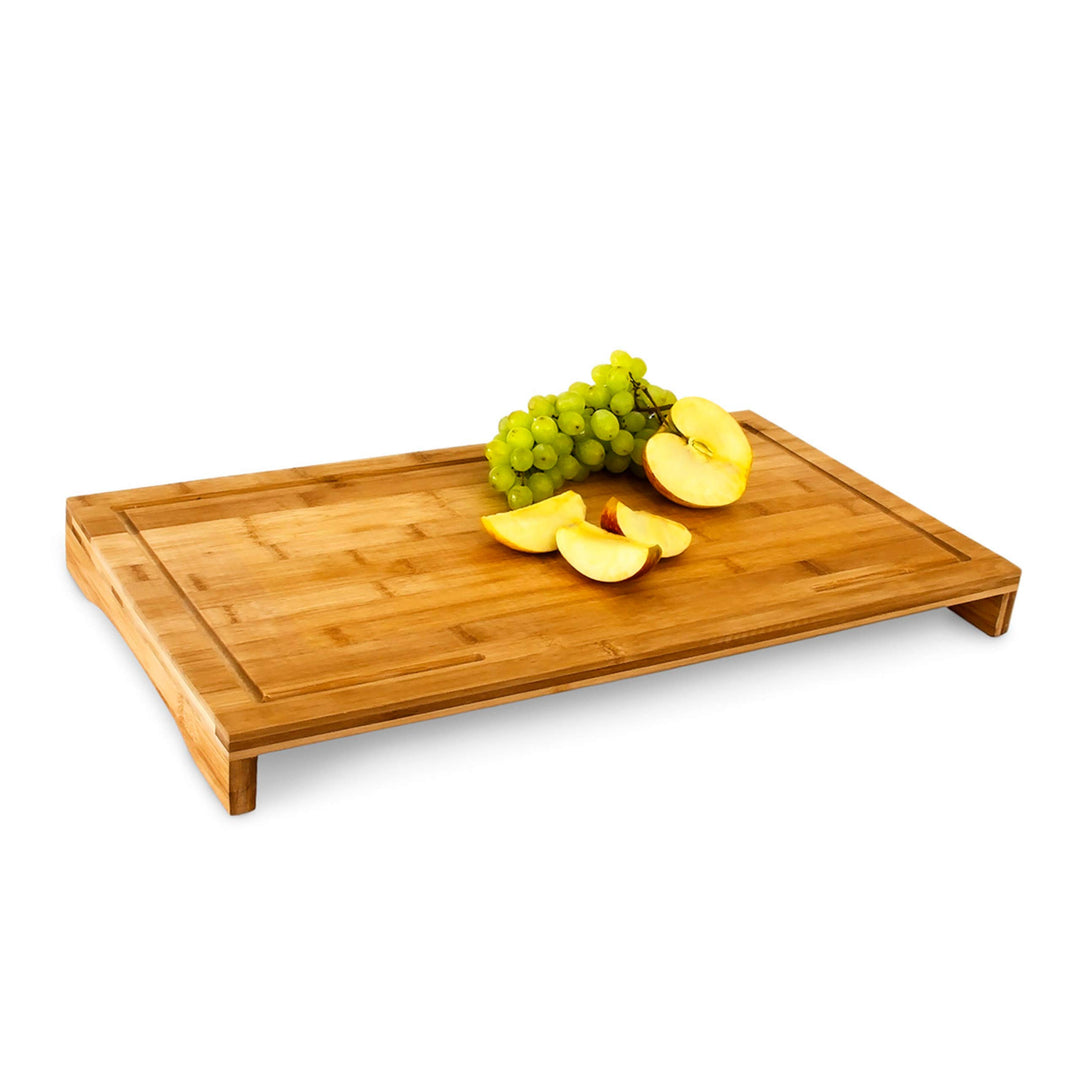 Relaxdays Schneidebrett Bambus HxBxT: ca. 4,5 x 52 x 29 cm grosses und robustes Holzbrett Küchenbret